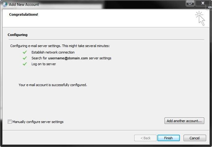 new account set up confirmation