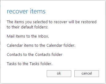 items will be recovered