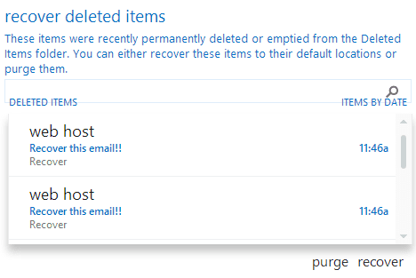 check the emails you would like to recover