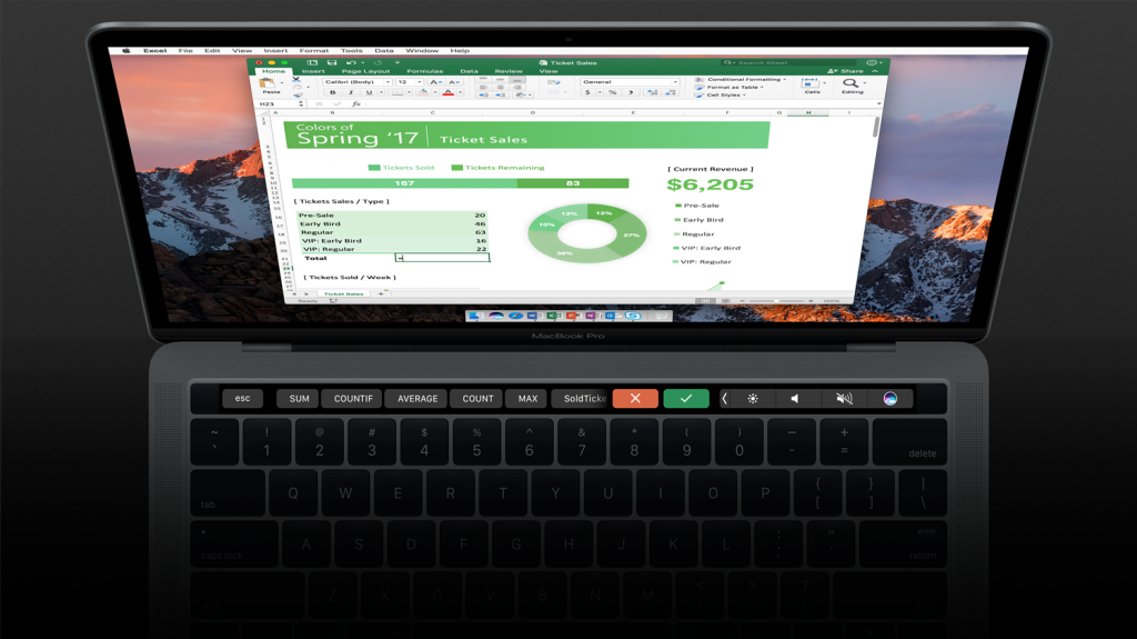 Office 365 Touch Bar Support